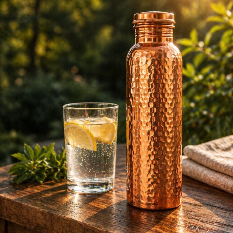 Gourde en Cuivre – Nuvya™ | L’Eau Purifiée Naturellement, Sans Plastique
